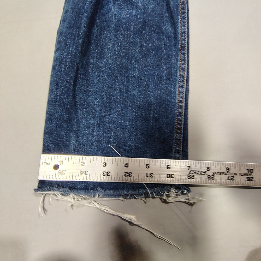 Rag and Bone Jeans Womens 33 Blue Mariposa Raw Hem Straight Leg Stretch USA - Picture 9 of 12
